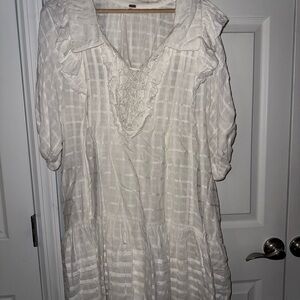 Free people White Lace-Trimmed Dress